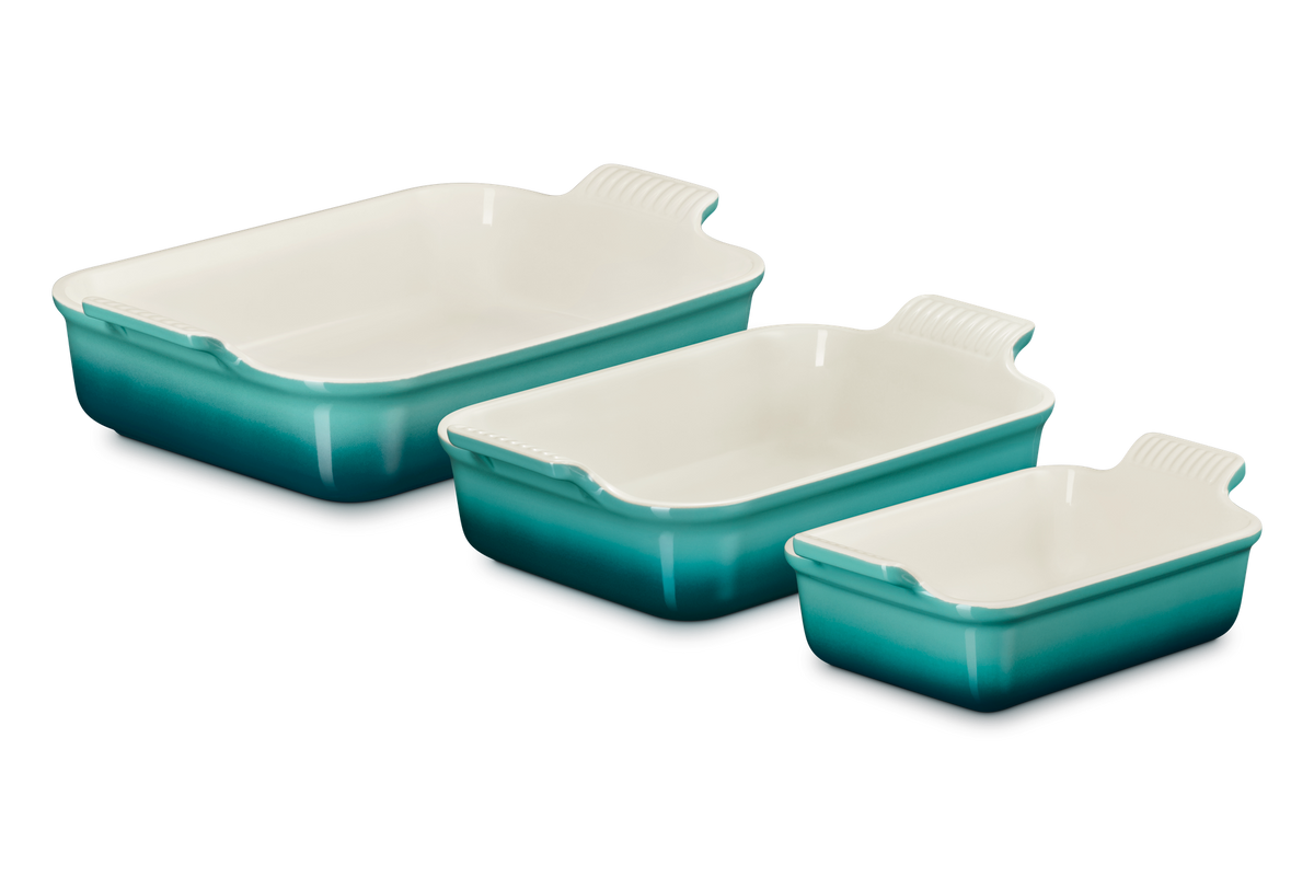LE CREUSET Heritage 3-Piece Rectangular Baking Dish Set - BLEU RIVIERA - Turquoise / One Size