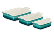 Heritage 3-Piece Rectangular Baking Dish Set - BLEU RIVIERA - Turquoise / One Size